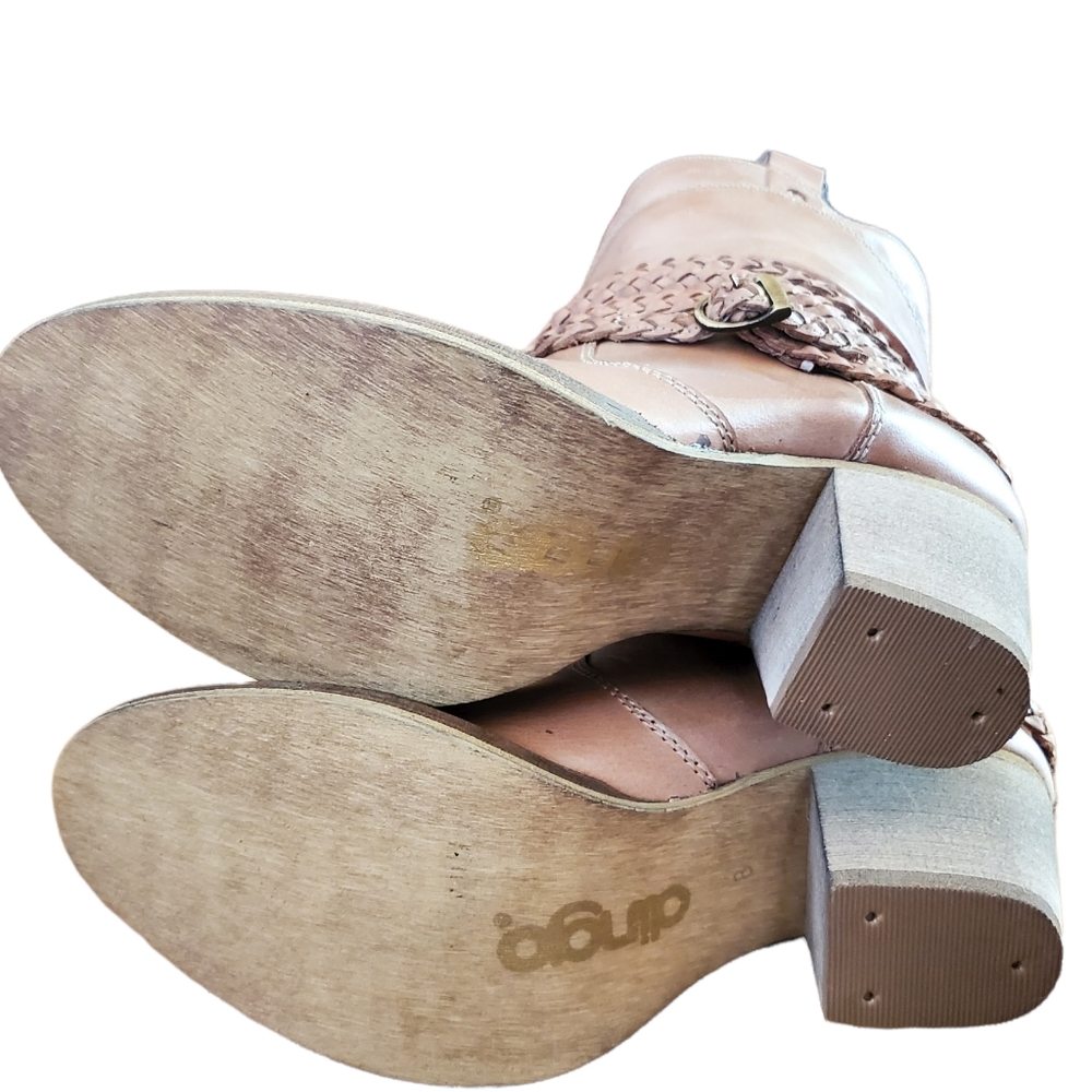 Leather Dingo Slouch Braided Strap Ankle Boots ☆ - Picture 11 of 13